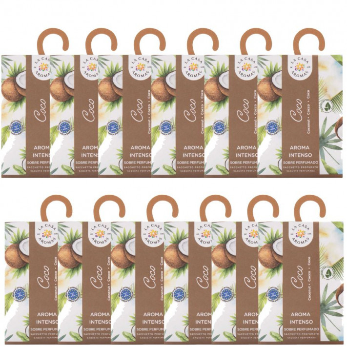 LA CASA DE LOS AROMAS INTENSO Saszetka zapachowa KOKOS 100 ml, pakiet 12 opakowań