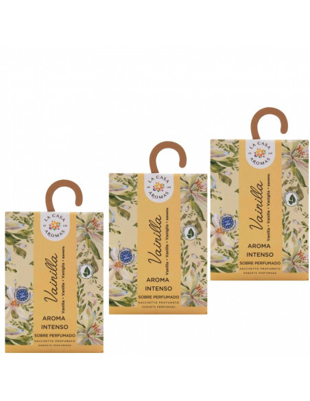 LA CASA DE LOS AROMAS INTENSO Saszetka zapachowa WANILIA 100 ml, pakiet 3 opakowań
