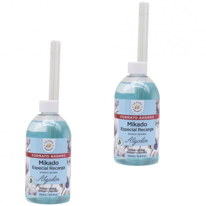 LA CASA DE LOS AROMAS INTENSO Płyn zapachowy BAWEŁNA 500 ml, pakiet 2 opakowań