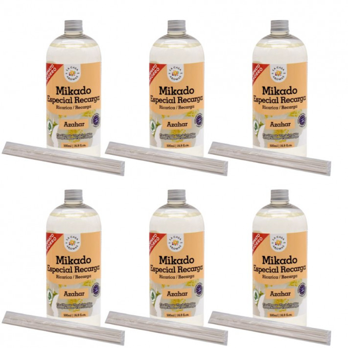 LA CASA DE LOS AROMAS INTENSO Płyn zapachowy KWIAT POMARAŃCZY 500 ml, pakiet 6 opakowań 