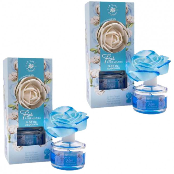 LA CASA DE LOS AROMAS FLOR PERFUMADA Dyfuzor zapachowy w formie kwiatu BAWEŁNIANY KWIAT 65 ml, pakiet 2 opakowań