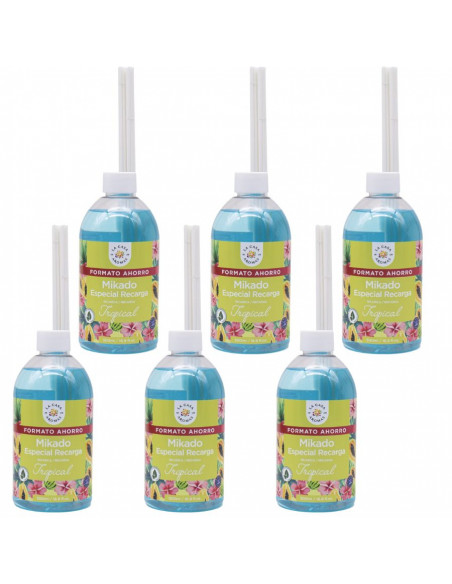 LA CASA DE LOS AROMAS INTENSO Płyn zapachowy TROPICAL 500 ml, pakiet 6 opakowań