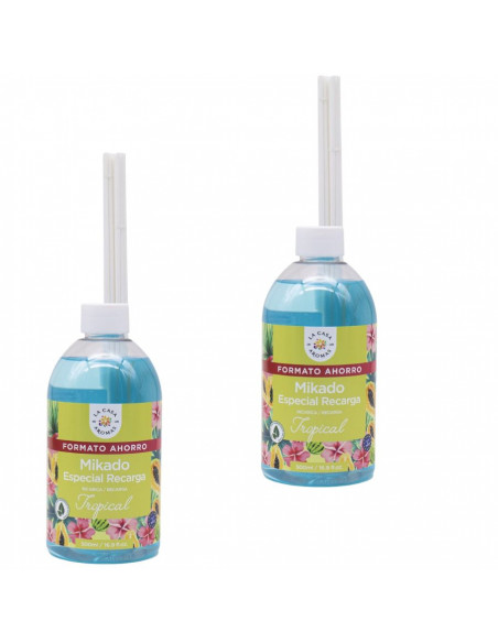 LA CASA DE LOS AROMAS INTENSO Płyn zapachowy TROPICAL 500 ml, pakiet 2 opakowań