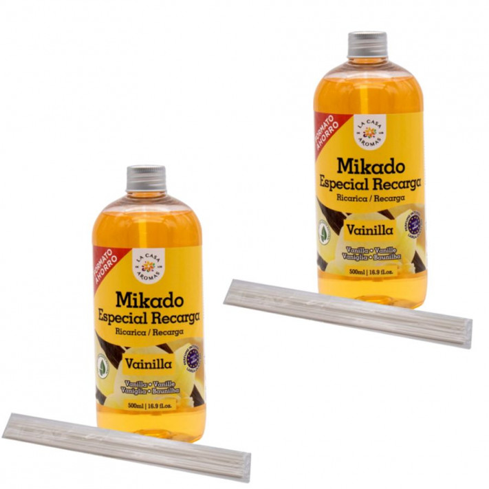 LA CASA DE LOS AROMAS INTENSO Płyn zapachowy WANILIA 500 ml, pakiet 2 opakowań