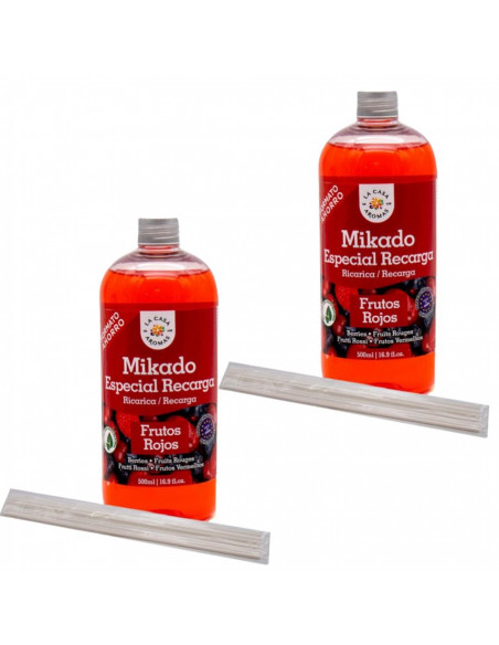 LA CASA DE LOS AROMAS INTENSO Płyn zapachowy CZERWONE OWOCE 500 ml, pakiet 2 opakowań