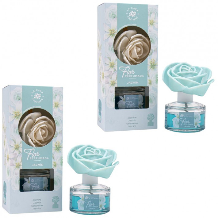 LA CASA DE LOS AROMAS FLOR PERFUMADA Dyfuzor zapachowy w formie kwiatu JAŚMIN 65 ml, pakiet 2 opakowań
