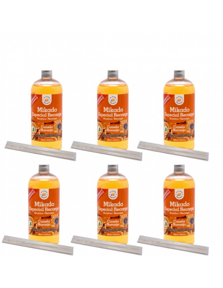 LA CASA DE LOS AROMAS INTENSO Płyn zapachowy CYNAMON-POMARAŃCZA 500 ml, pakiet 6 opakowań 