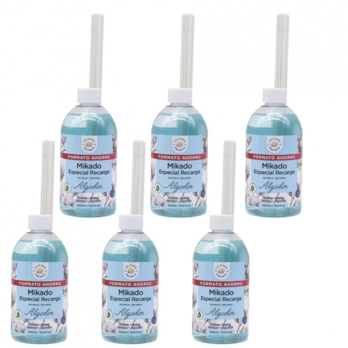 LA CASA DE LOS AROMAS INTENSO płyn zapachowy KWIAT BAWEŁNA 500 ml, pakiet 6 opakowań