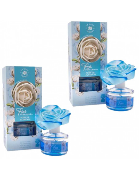 LA CASA DE LOS AROMAS FLOR PERFUMADA Dyfuzor zapachowy w formie kwiatu BAWEŁNIANY KWIAT 65 ml, pakiet 2 opakowań