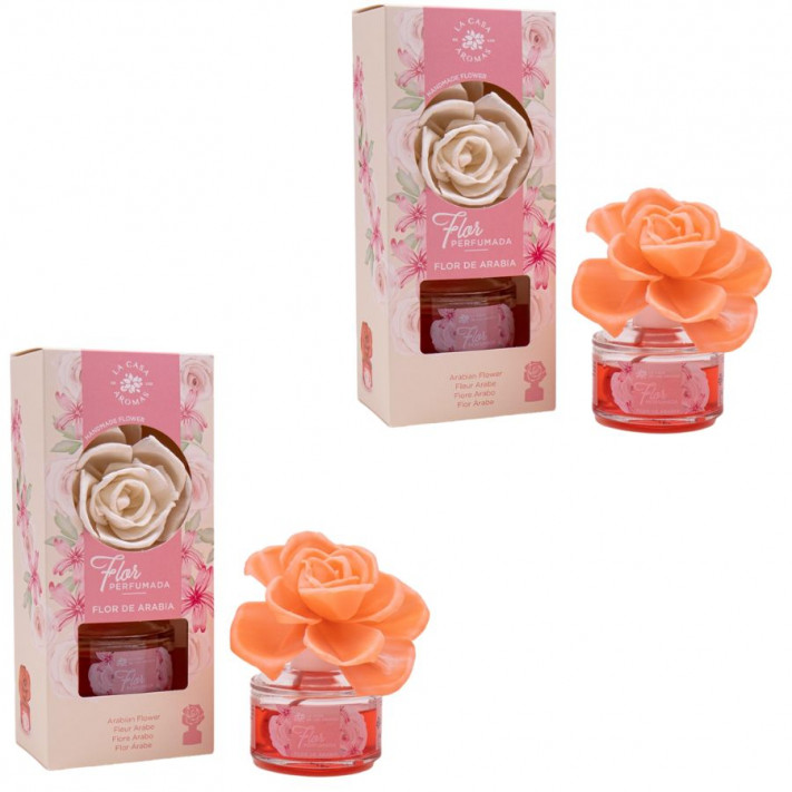 LA CASA DE LOS AROMAS FLOR PERFUMADA Dyfuzor zapachowy w formie kwiatu KWIATY ARABII 65 ml, pakiet 2 opakowań