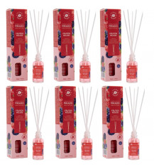 LA CASA DE LOS AROMAS Patyczki zapachowe CZERWONE OWOCE 30 ml, pakiet 6 opakowań 