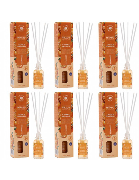 LA CASA DE LOS AROMAS Patyczki zapachowe CYNAMON - POMARAŃCZA 30 ml, pakiet 6 opakowań 
