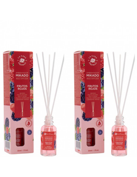 LA CASA DE LOS AROMAS Patyczki zapachowe CZERWONE OWOCE 30 ml, pakiet 2 opakowań 