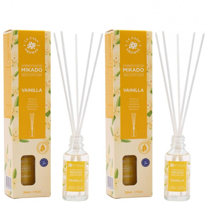 LA CASA DE LOS AROMAS Patyczki zapachowe WANILIA 30 ml, pakiet 2 opakowań