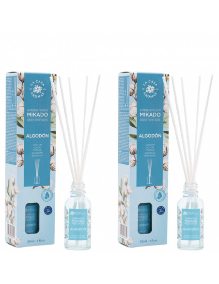 LA CASA DE LOS AROMAS Patyczki zapachowe BAWEŁNA 30 ml, pakiet 2 opakowań 