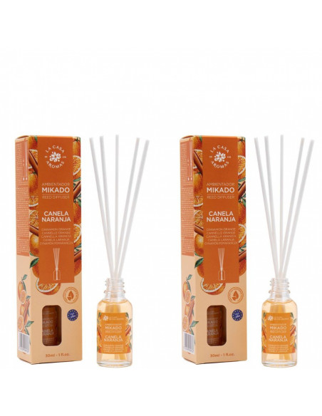 LA CASA DE LOS AROMAS Patyczki zapachowe CYNAMON - POMARAŃCZA 30 ml, pakiet 2 opakowań 