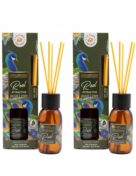  LA CASA DE LOS AROMAS SAFARI Patyczki zapachowe REAL ATTRACTIVE 95 ml, pakiet 2 opakowań