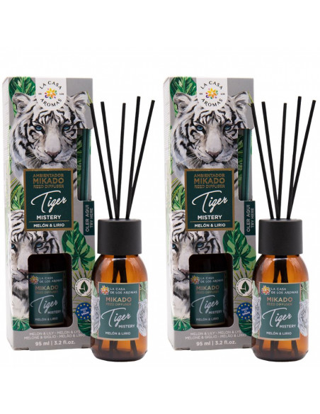 LA CASA DE LOS AROMAS SAFARI Patyczki zapachowe TIGER MISTERY 95 ml, pakiet 2 opakowań