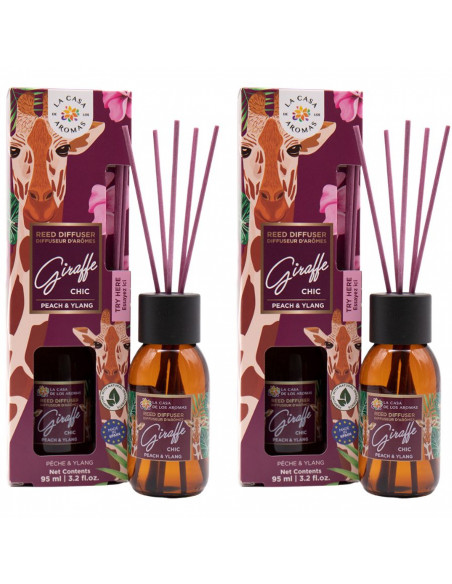  LA CASA DE LOS AROMAS SAFARI Patyczki zapachowe GIRAFFE CHIC 95 ml, pakiet 2 opakowań