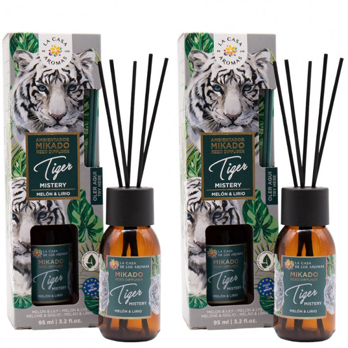 LA CASA DE LOS AROMAS SAFARI Patyczki zapachowe TIGER MISTERY 95 ml, pakiet 2 opakowań