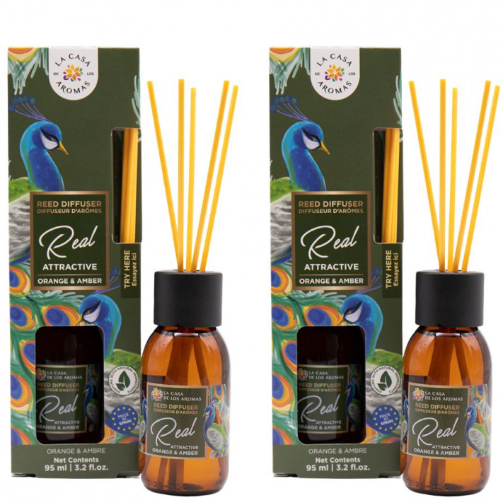  LA CASA DE LOS AROMAS SAFARI Patyczki zapachowe REAL ATTRACTIVE 95 ml, pakiet 2 opakowań