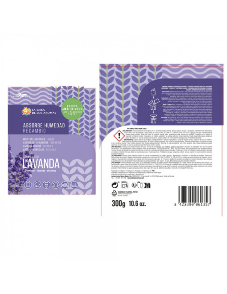 LA CASA DE LOS AROMAS Pochłaniacz wilgoci LAWENDA Zapas, 300 g