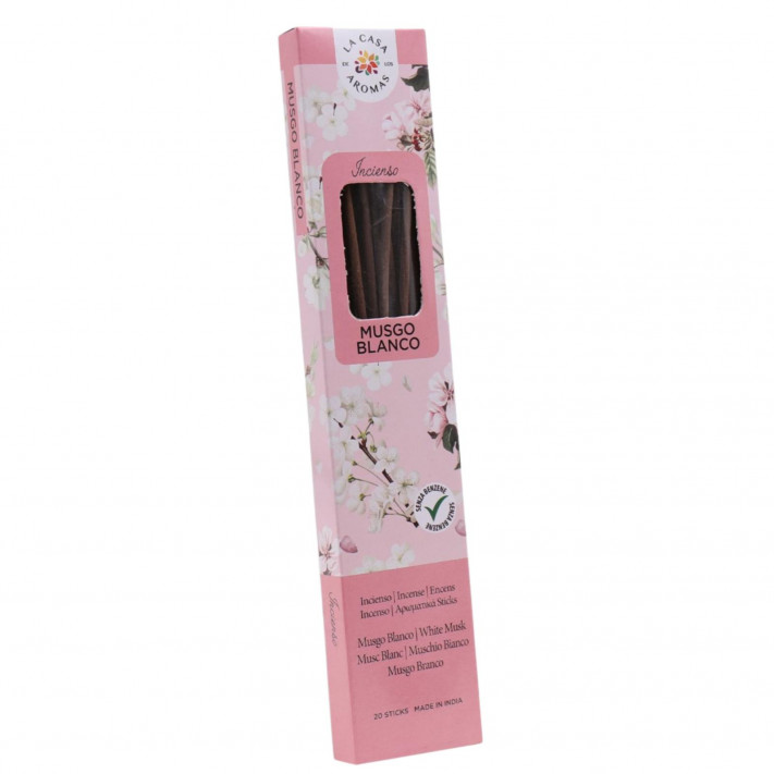 LA CASA DE LOS AROMAS INTENSO Kadzidła zapachowe MUSGO BLANCO, 20 szt
