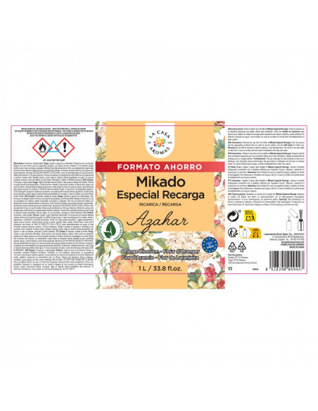 LA CASA DE LOS AROMAS INTENSO Płyn zapachowy KWIAT POMARAŃCZY, 1000 ml zapas