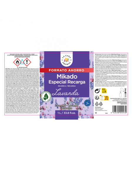 LA CASA DE LOS AROMAS INTENSO Płyn zapachowy LAWENDA, 1000 ml zapas