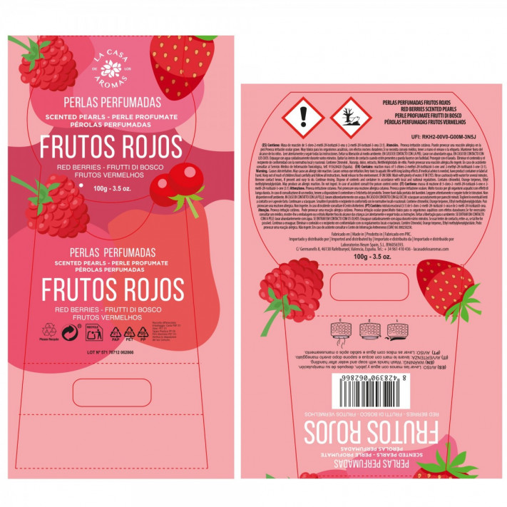 LA CASA DE LOS AROMAS Odświeżacz powietrza w żelu RED ROJOS, 100 g