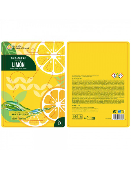 LA CASA DE LOS AROMAS Zawieszka do toalety LEMON, 2x56g
