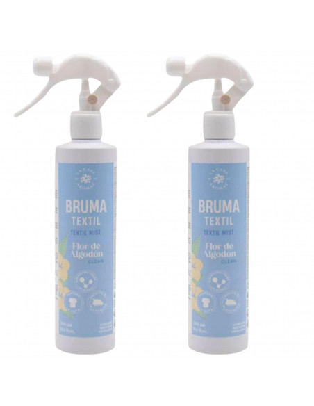 LA CASA DE LOS AROMAS Odświeżacz do tkanin, pościeli, dywanów 300 ml, pakiet 2 sztuk KWIAT BAWEŁNY