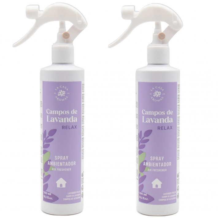 LA CASA DE LOS AROMAS Odświeżacz powietrza mgiełka LAWENDA 300 ml, pakiet 2 szt.