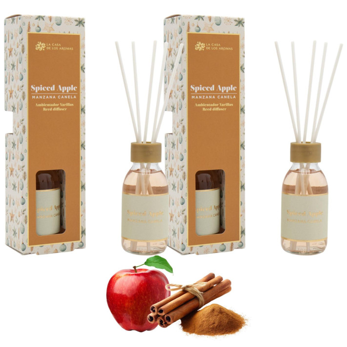 LA CASA DE LOS AROMAS X-MAS Patyczki zapachowe CYNAMON JABŁKO 95 ml, pakiet 2 opakowań