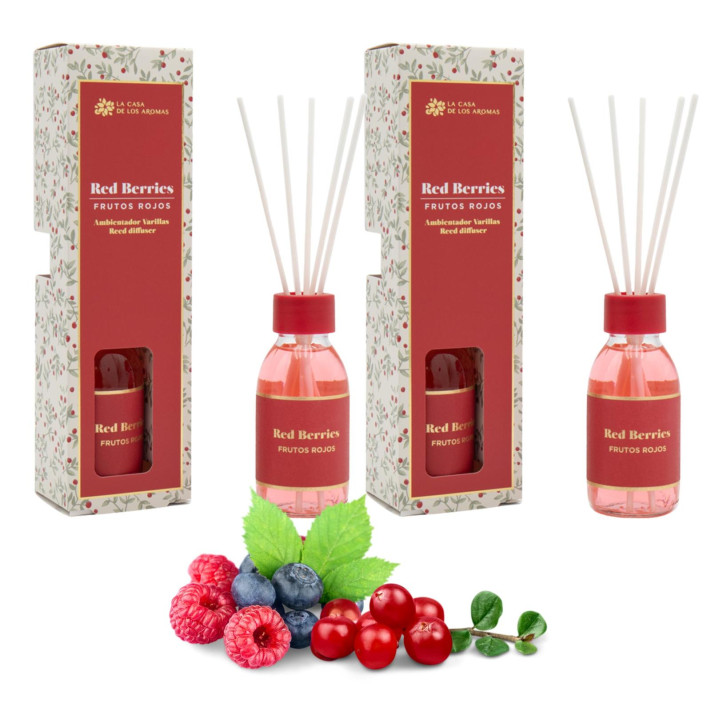 LA CASA DE LOS AROMAS X-MAS Patyczki zapachowe CZERWONE OWOCE 95 ml, pakiet 2 opakowań