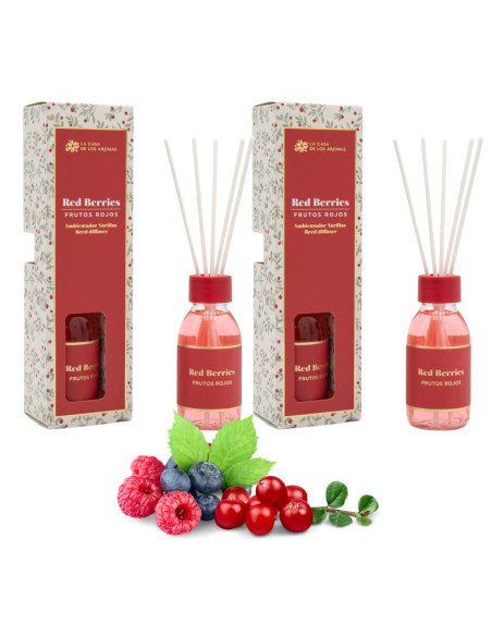 LA CASA DE LOS AROMAS X-MAS Patyczki zapachowe CZERWONE OWOCE 95 ml, pakiet 2 opakowań