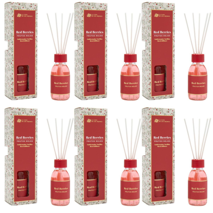LA CASA DE LOS AROMAS X-MAS Patyczki zapachowe CZERWONE OWOCE 95 ml, pakiet 6 opakowań