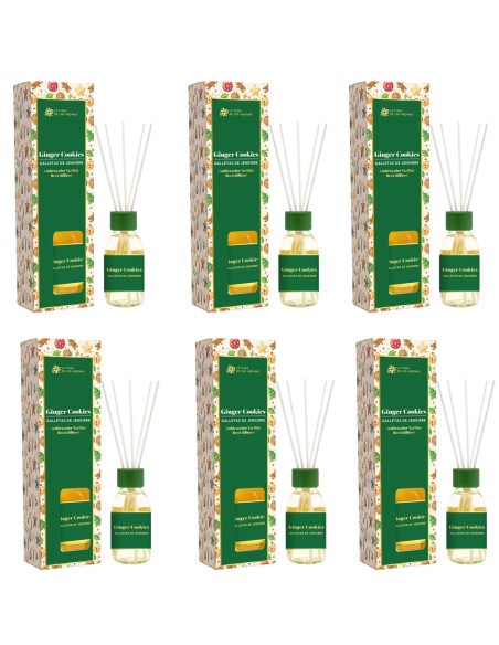 LA CASA DE LOS AROMAS X-MAS Patyczki zapachowe IMBIROWE CIASTECZKA 95 ml, pakiet 6 opakowań
