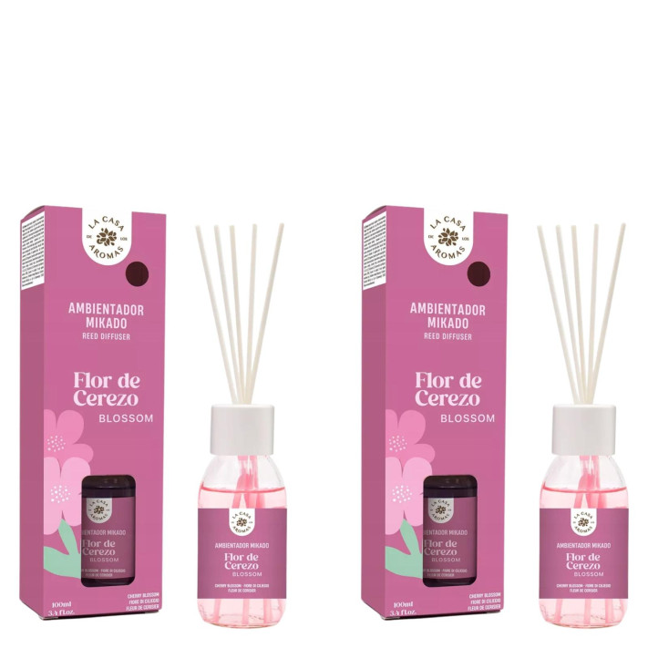 LA CASA DE LOS AROMAS INTENSO Patyczki zapachowe KWIAT WIŚNI 100 ml, pakiet 2 opakowań