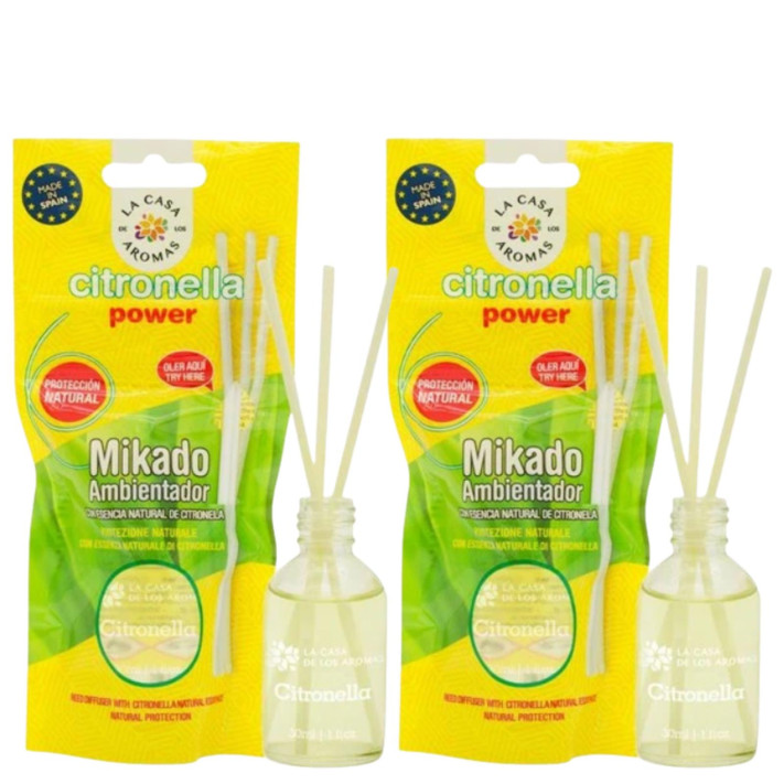 CITRONELLA LA CASA DE LOS AROMAS Patyczki zapachowe 30 ml, pakiet 2 opakwań