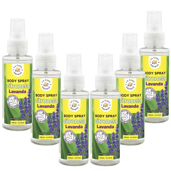 LA CASA DE LOS AROMAS CITRONELLA Mgiełka do ciała o zapachu LAWENDA 100 ml, pakiet 6 szt.