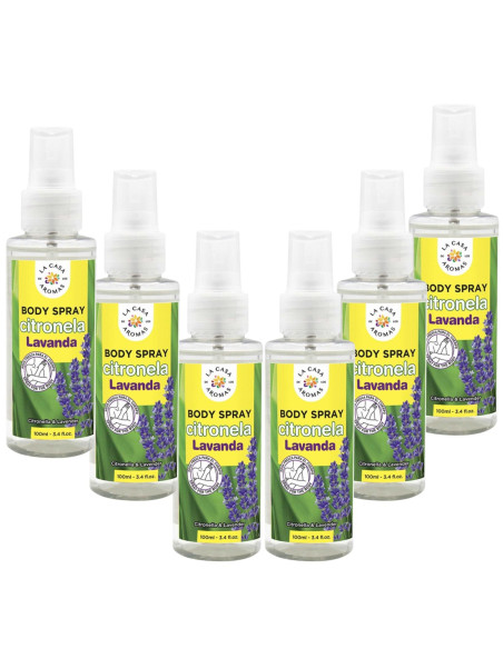 LA CASA DE LOS AROMAS CITRONELLA Mgiełka do ciała o zapachu LAWENDA 100 ml, pakiet 6 szt.