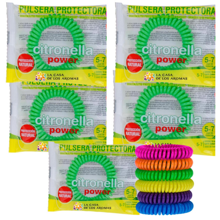 CITRONELLA LA CASA DE LOS AROMAS Bransoletka spiralna o zapachu TRAWY CYTRYNOWEJ, 5 sztuk