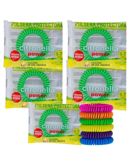 CITRONELLA LA CASA DE LOS AROMAS Bransoletka spiralna o zapachu TRAWY CYTRYNOWEJ, 5 sztuk