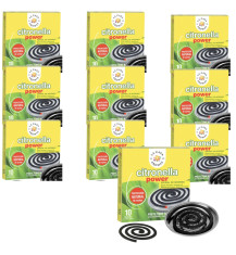 LA CASA DE LOS AROMAS CITRONELLA Spirala z podstawką metalową o zapachu TRAWY CYTRYNOWEJ 10 szt, pakiet 10 opakowań