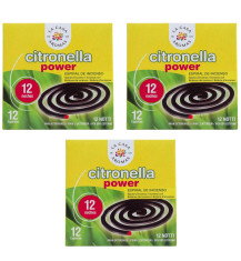 LA CASA DE LOS AROMAS CITRONELLA Spirala o zapachu TRAWY CYTRYNOWEJ, 12 szt. zapas, pakiet 3 opakowań