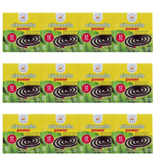 LA CASA DE LOS AROMAS CITRONELLA Spirala o zapachu TRAWY CYTRYNOWEJ, 12 szt. zapas, pakiet 12 opakowań