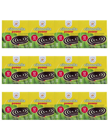 LA CASA DE LOS AROMAS CITRONELLA Spirala o zapachu TRAWY CYTRYNOWEJ, 12 szt. zapas, pakiet 12 opakowań