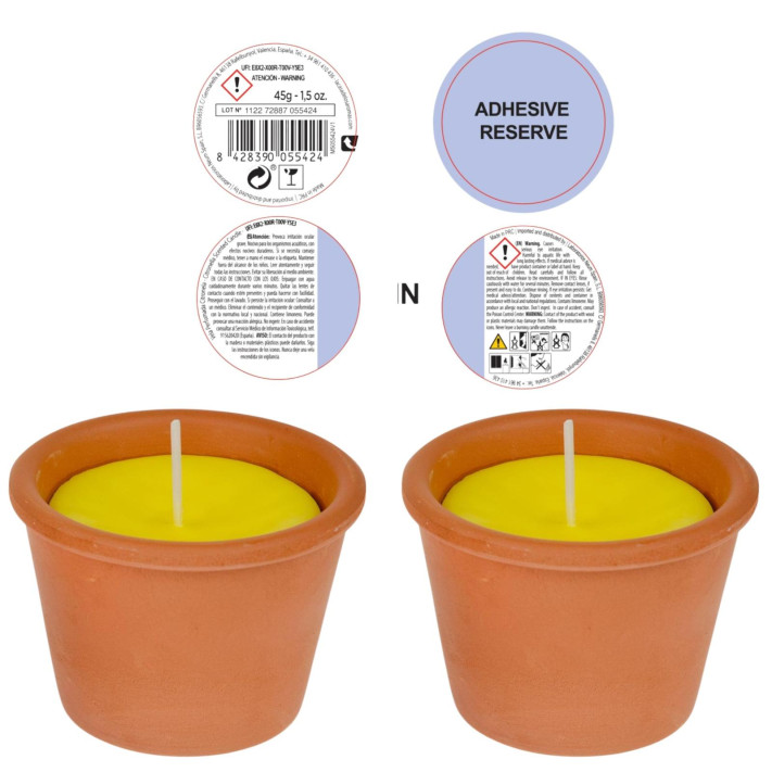 CITRONELLA Świeca zapachowa TRAWA CYTRYNOWA LA CASA DE LOS AROMAS 45 g, pakiet 2 szt
