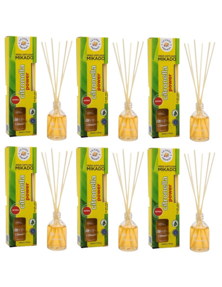 LA CASA DE LOS AROMAS CITRONELLA Patyczki zapachowe TRAWA CYTRYNOWA 50 ml, pakiet 6 szt.